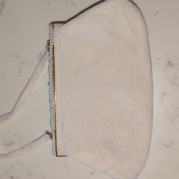 Magid Cream Beaded Wristlet/Handbag Vintage - Picture 13 of 14